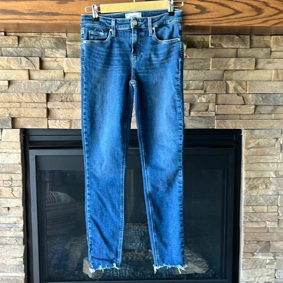 Paige Verdugo Ankle Denim Blue Jeans Frayed Hem Size 27 - Picture 1 of 17